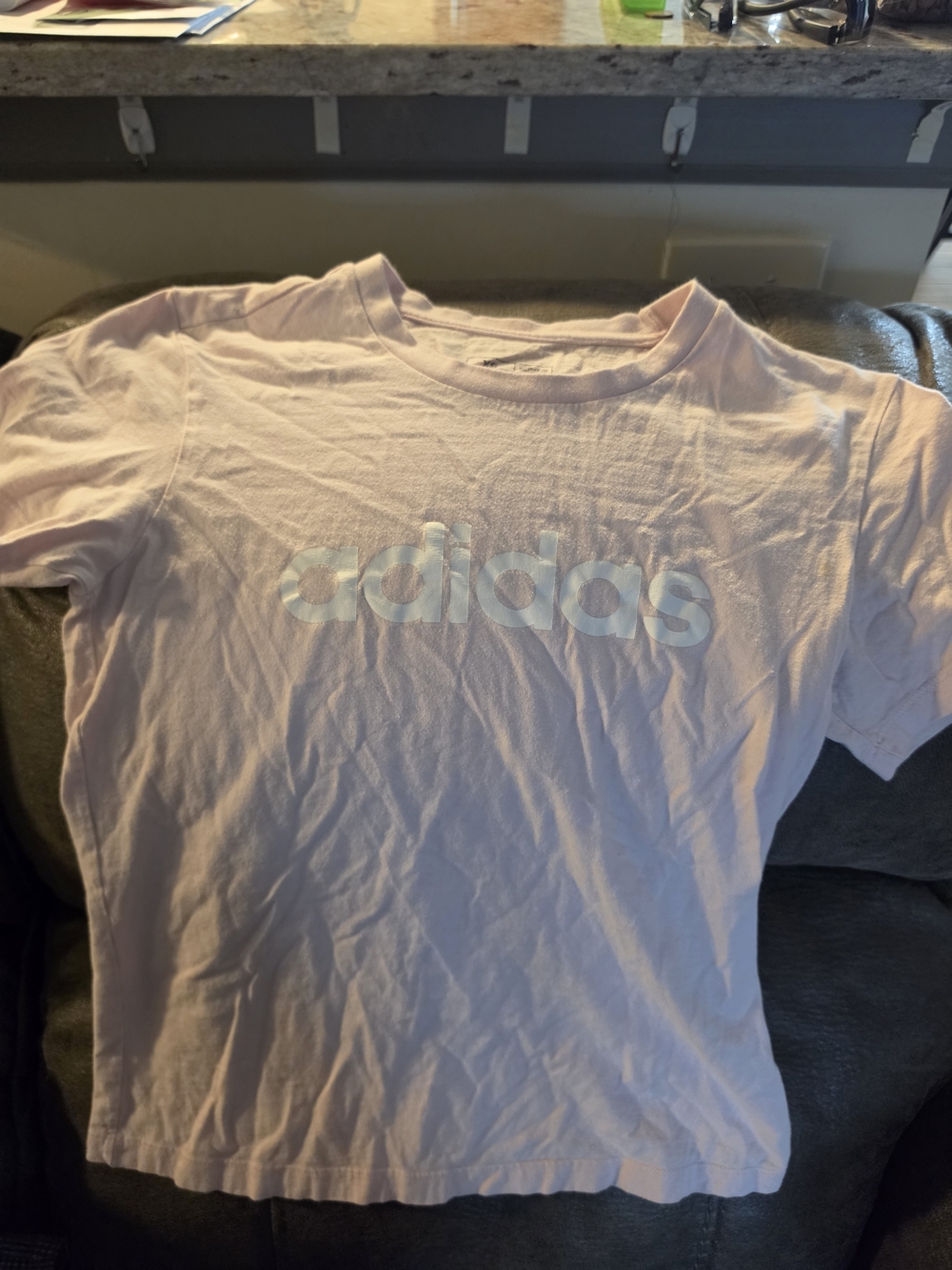 adidas Light Pink Short Sleeve Logo Tee